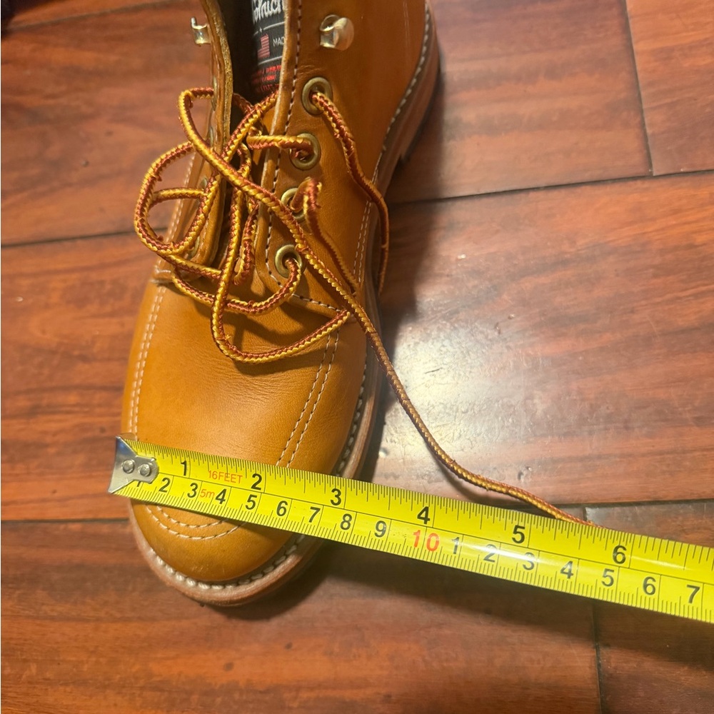 Woolrich Men's Tan Leather Work Boots with Lace-Up Eyelets - Picture 5 of 15